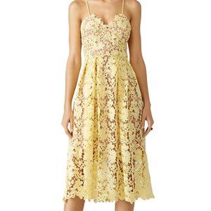 Slate & Willow Yellow Lace Midi Dress